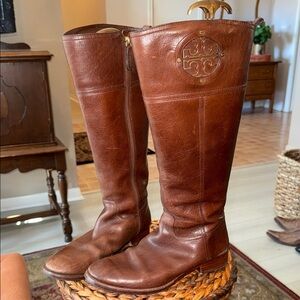 Tory Burch Brown Leather Riding Boots Size 10M